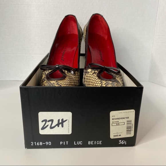 Dolce & Gabbana Beige & Brown Snakeskin Heels 6.5 - Picture 11 of 12